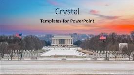  Presentation with lincoln - Presentation theme having lincoln-memorial-at-winter-washington background and a light blue colored foreground