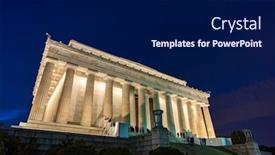  Presentation with lincoln - Slide deck having lincoln-memorial-building-in-washington background and a navy blue colored foreground