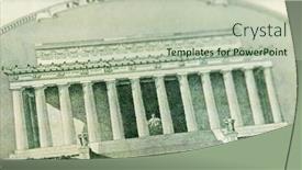  Presentation with lincoln - Presentation theme enhanced with lincoln-memorial-close-up-macro background and a mint green colored foreground