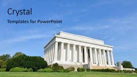  Presentation with memorial day - Amazing PPT layouts having lincoln memorial in a spring day - washington dc usa backdrop and a teal colored foreground