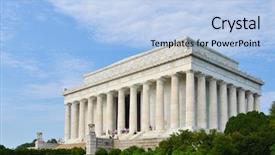  Presentation with united states - PPT theme having lincoln memorial in washington d background and a light blue colored foreground