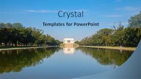  Presentation with united states - Presentation theme having lincoln-memorial-in-washington-dc background and a light blue colored foreground