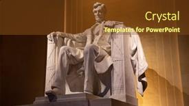  Presentation with lincoln - Theme with lincoln-memorial-in-washington-dc background and a tawny brown colored foreground