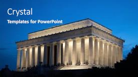  Presentation with lincoln - Presentation enhanced with lincoln-memorial-in-washington-dc background and a teal colored foreground