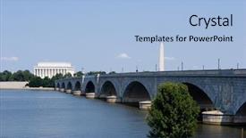  Presentation with lincoln - Beautiful presentation theme featuring lincoln memorial memorial bridge and washington monument viewed from across the potomac river backdrop and a light blue colored foreground