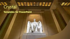  Presentation with lincoln - Theme enhanced with lincoln-memorial-statue-in-washington background and a tawny brown colored foreground