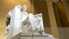  Presentation with lincoln - PPT theme with lincoln-memorial-statue-in-washington background and a coral colored foreground