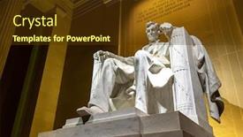  Presentation with lincoln - Slide set with lincoln-memorial-statue-in-washington background and a tawny brown colored foreground