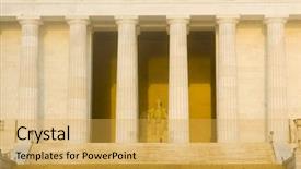  Presentation with lincoln - PPT layouts featuring lincoln memorial sunrise washington dc background and a yellow colored foreground