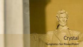  Presentation with lincoln - Colorful PPT theme enhanced with lincoln memorial sunrise washington dc backdrop and a gold colored foreground