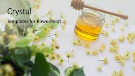  Presentation with honey - Audience pleasing slides consisting of linden honey with fresh flowers backdrop and a mint green colored foreground