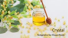  Presentation with free on genetically modified food - Cool new PPT theme with linden honey with fresh flowers backdrop and a lemonade colored foreground