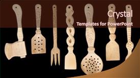  Presentation with cutlery - Beautiful PPT theme featuring linden lime and walnut tree backdrop and a wine colored foreground