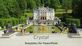  Presentation with 19th century - Presentation theme with linderhof-germany-july-8-2016 background and a soft green colored foreground