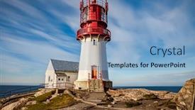  Presentation with beautiful nature - Beautiful slides featuring lindesnes fyr lighthouse beautiful nature norway natural landscape backdrop and a light blue colored foreground