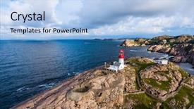  Presentation with beautiful nature - Presentation design enhanced with lindesnes fyr lighthouse beautiful nature norway natural landscape aerial photography background and a light blue colored foreground