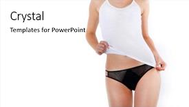  Presentation with women body - Presentation theme enhanced with bottom line - woman body women's panties background and a white colored foreground