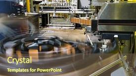  Presentation with manufacturing process - Colorful presentation theme enhanced with line at a lubricant manufacturing backdrop and a violet colored foreground