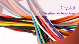  Presentation with cable - Colorful theme enhanced with line colored - multicolored computer cable backdrop and a lemonade colored foreground