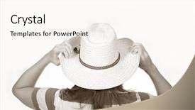  Presentation with cowgirl - Colorful slides enhanced with line dance - cowgirl back backdrop and a cream colored foreground