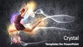  Presentation with gray - Slide set featuring line dance - girl dancing in a color background and a dark gray colored foreground