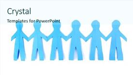  Presentation with paper line - Audience pleasing presentation consisting of line dance - paper people isolated on white backdrop and a cool aqua colored foreground