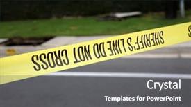  Presentation with sheriff - Amazing PPT layouts having line do not cross crime backdrop and a gray colored foreground