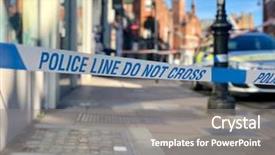  Presentation with crime scene - Slide deck with line do not cross crime background and a gray colored foreground