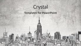  Presentation with city - Beautiful presentation theme featuring line drawing - city backdrop and a light gray colored foreground