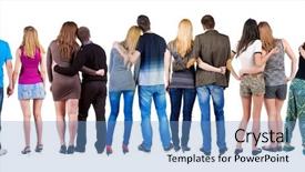  Presentation with pair - Amazing slides having line friends - back view group of couple backdrop and a teal colored foreground