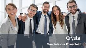  Presentation with friendly - PPT theme featuring line friends - close up portrait background and a tawny brown colored foreground