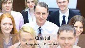  Presentation with improving business - Audience pleasing theme consisting of line friends - young attractive business peopl backdrop and a coral colored foreground