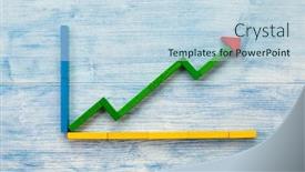  Presentation with wooden building blocks - Theme having line-graph-made-of-building background and a sky blue colored foreground