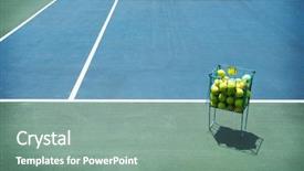  Presentation with surreal - PPT theme having line lesson - tennis court with tennis balls background and a seafoam green colored foreground