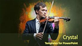  Presentation with classical - Theme having line lesson - young classical violinist musician background and a tawny brown colored foreground