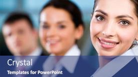  Presentation with people face adults - Beautiful PPT theme featuring line of business people s faces with beautiful woman in front backdrop and a ocean colored foreground