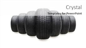  Presentation with tires - PPT theme having line-of-car-tires-isolated background and a white colored foreground