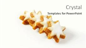  Presentation with cookies christmas - Theme consisting of line-of-christmas-star-cookies background and a cream colored foreground