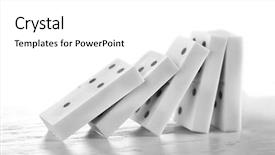  Presentation with falling line - PPT layouts with line of dominoes falling background and a white colored foreground