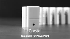  Presentation with problem solving - Slide deck consisting of line of dominoes standing background and a gray colored foreground