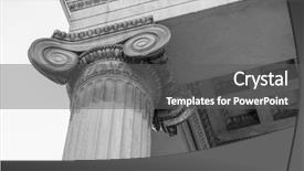  Presentation with greek column - Amazing PPT layouts having line of greek-style column backdrop and a gray colored foreground