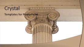  Presentation with greek column - PPT layouts with line of greek-style column background and a coral colored foreground