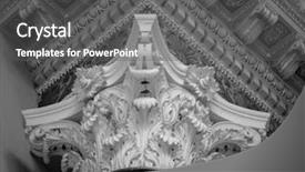  Presentation with greek column - Audience pleasing PPT theme consisting of line of greek-style column backdrop and a gray colored foreground