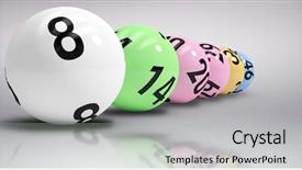  Presentation with lottery - Audience pleasing presentation theme consisting of line of lottery balls backdrop and a mint green colored foreground
