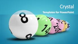  Presentation with blue line - PPT theme featuring line of lottery balls background and a teal colored foreground