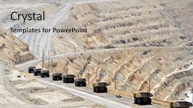  Presentation with dump truck - Theme consisting of line of monster dump truck background and a light gray colored foreground