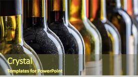  Presentation with bottles - Colorful PPT theme enhanced with line of wine bottles close backdrop and a tawny brown colored foreground
