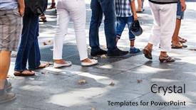  Presentation with waiting line - PPT layouts consisting of line on the sidewalk background and a light gray colored foreground
