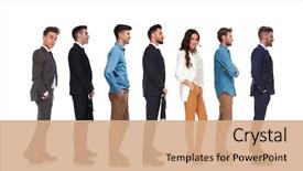  Presentation with reactions - Beautiful slide deck featuring line on white background backdrop and a coral colored foreground