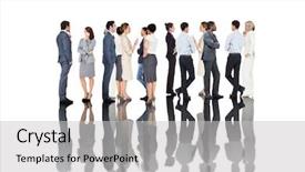  Presentation with business finish line - Cool new presentation theme with line on white background backdrop and a light gray colored foreground